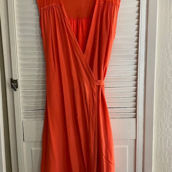 Coral Wrap Dress - Picture 4 of 6
